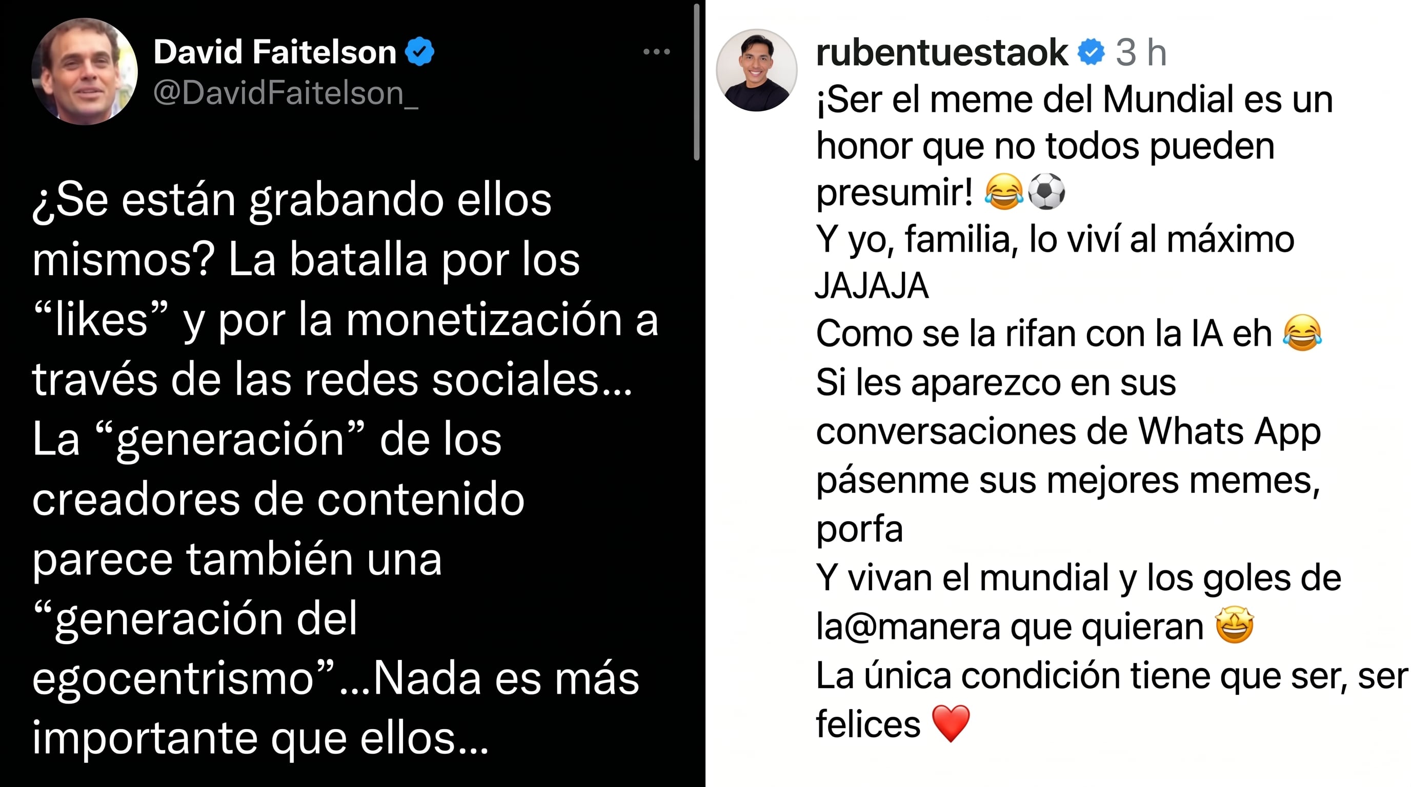 El periodista David Faitelson criticó con sarcasmo la búsqueda de likes y monetización en redes tras el video de la reacción al gol de Raúl Jiménez. (X/Instagram)
