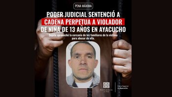 Cadena perpetua para agresor sexual.