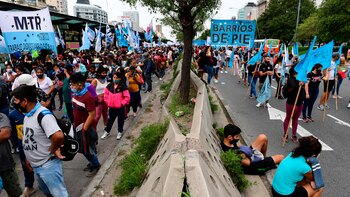 Los manifestantes del Polo Obrero