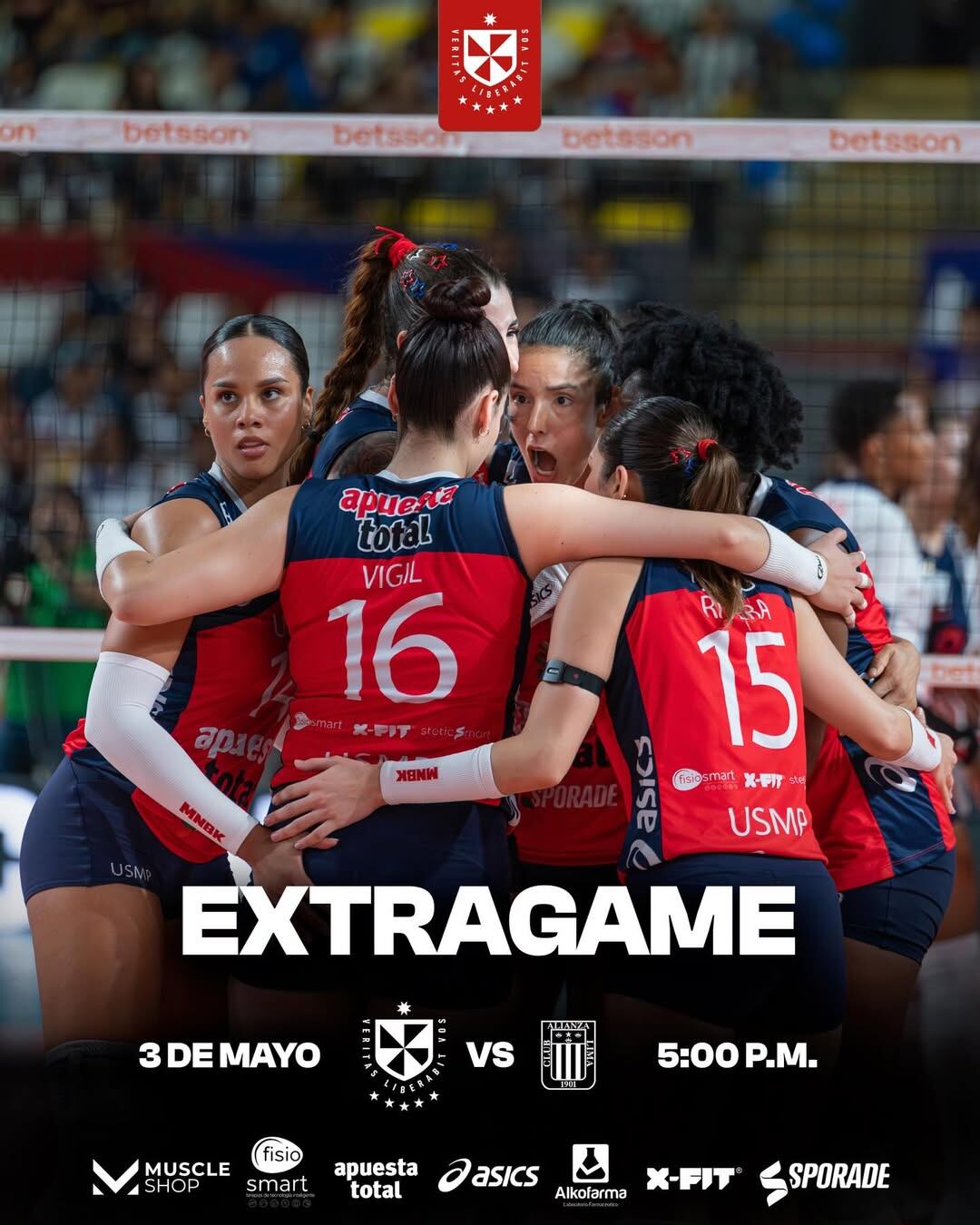 O San Martín se prepara para voltar ao topo do vôlei peruano. Eles não conquistam outro título desde a temporada 2018/19. Crédito: Instagram usmpvolley.
