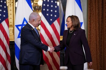 Kamala Harris recibe a Netanyahu