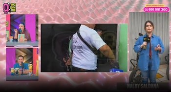 Naldy Saldaña llega a la Policía para declarar y mujer la confronta: “Di la verdad, te gustó”. Captura: Magaly TV La Firme.