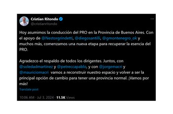 Cristian Ritondo celebró la asunción