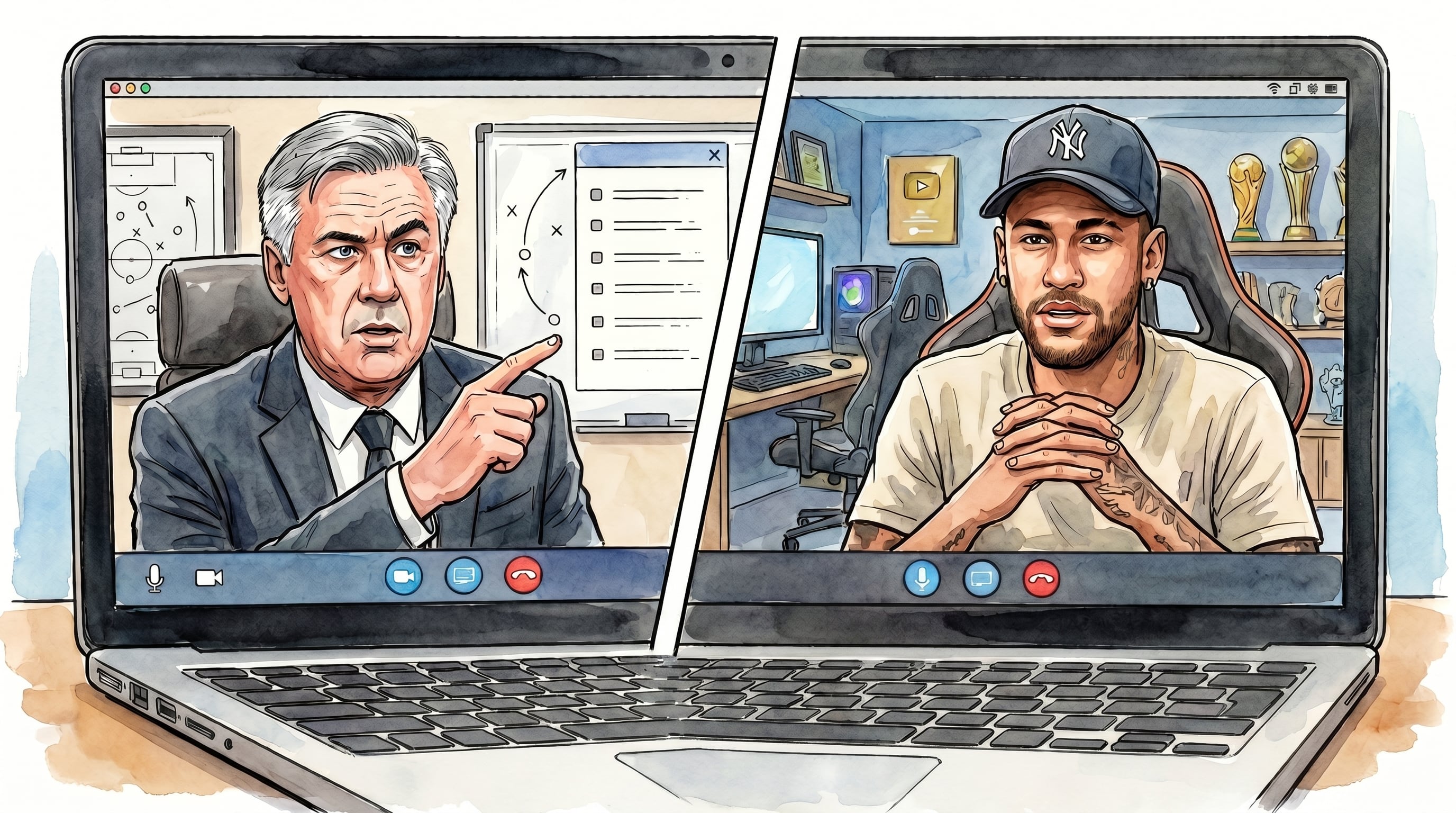 El entrenador Carlo Ancelotti mantuvo una videollamada con Neymar antes de ser convocado a la selección de Brasil (Imagen Ilustrativa Infobae)