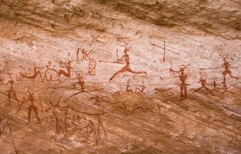 Escena de caza en arte