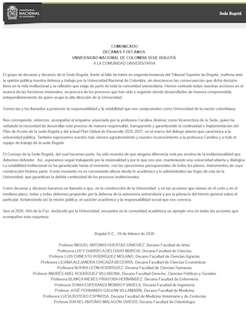 El comunicado insiste en que