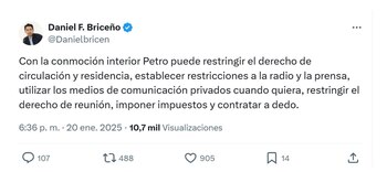 Con esta publicación, el concejal