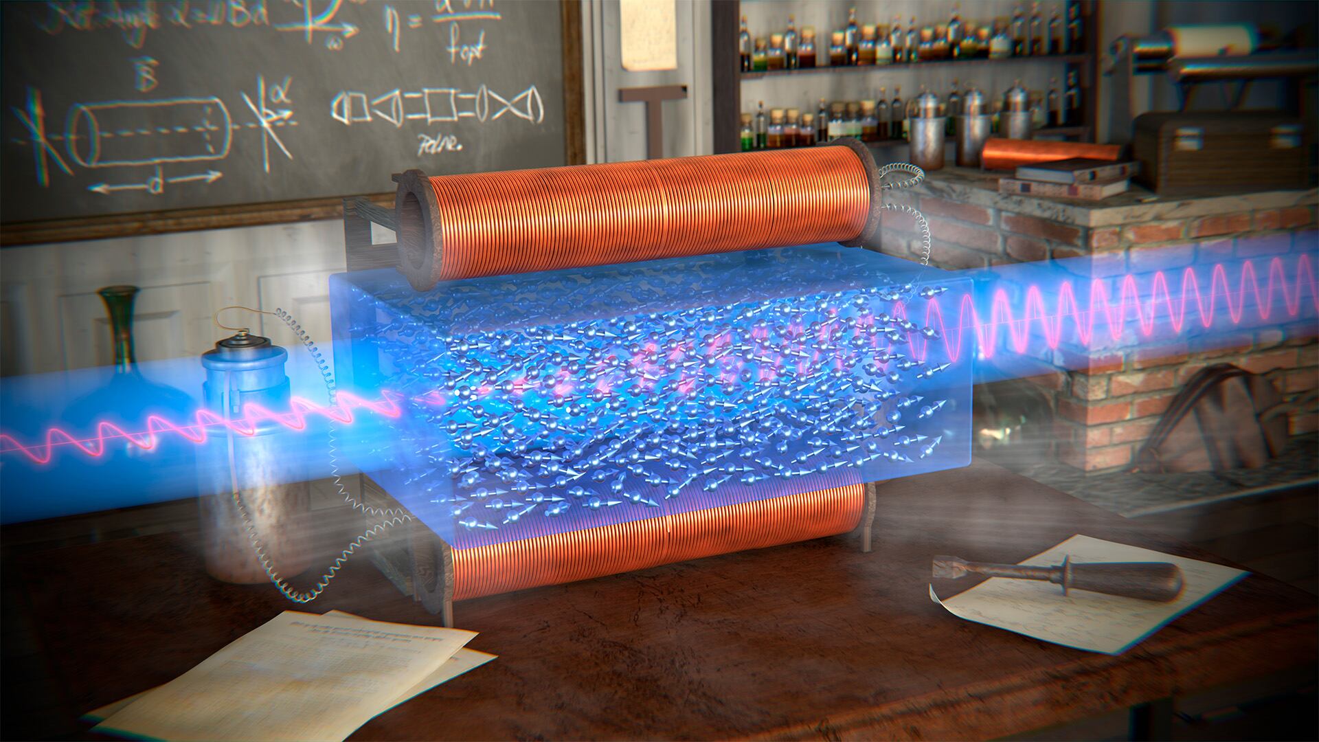 Experimentos de científicos de Israel con el cristal Terbium Gallium Garnet muestran que hasta el 70% de la rotación de la luz infrarroja se debe a su campo magnético. Crédito: Enrique Sahagún