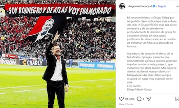 Diego Cocca fijó postura en redes, afirmando que su regreso al banquillo rojinegro se debió al cariño por el club y su afición. (Instagram)