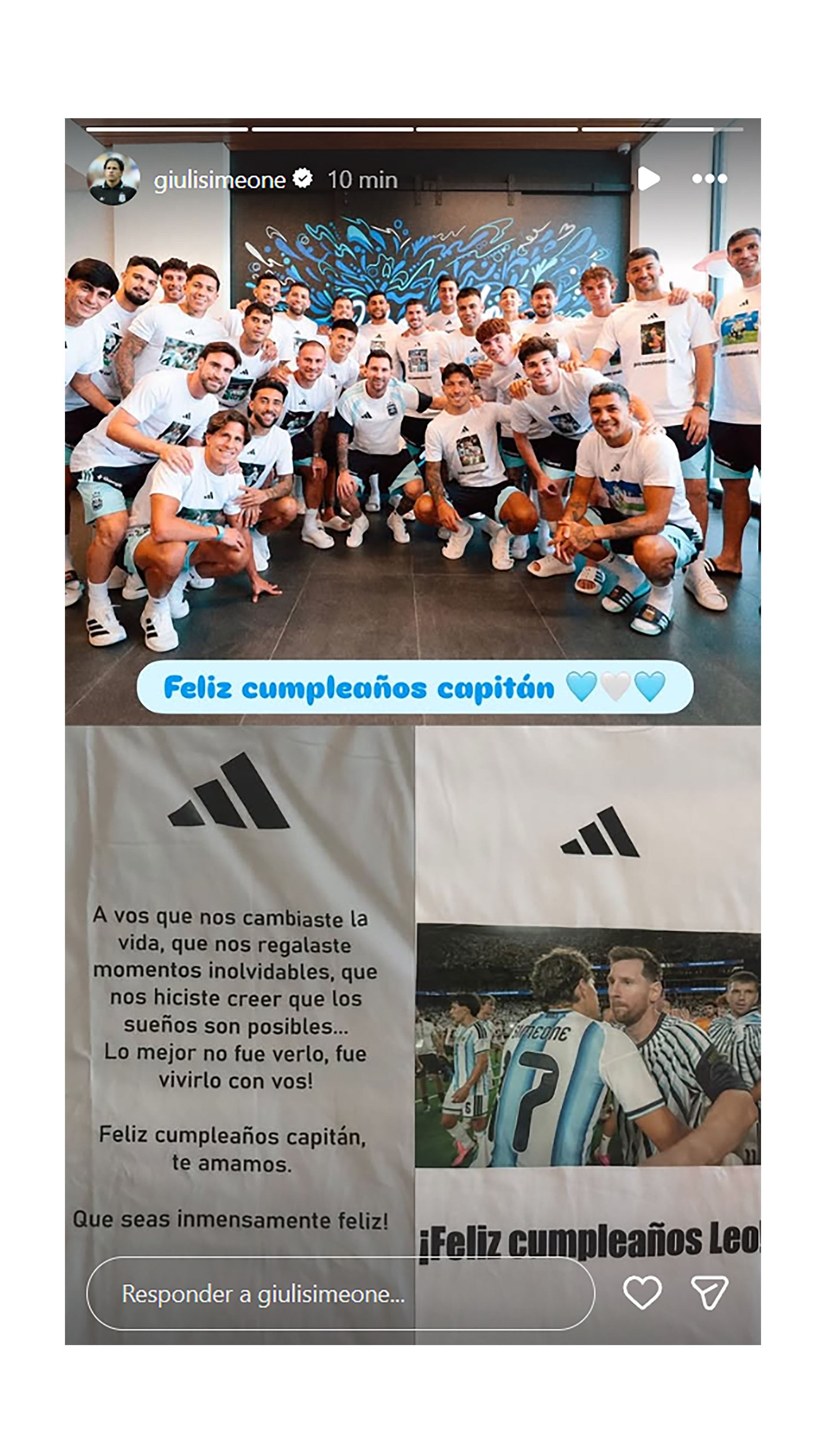 La foto que eligió Giuliano Simeone para estampar en la remera