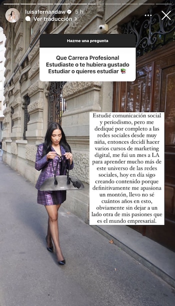 La empresaria confesó que estudió