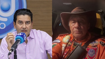 Héctor Méndez, fundador y presidente de los Topos Azteca, estalla contra periodista en su arribo a Colombia