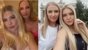 Yana Karpova y su mamá
