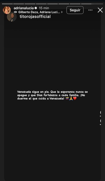 Adriana Lucía transmitió esperanza y fortaleza a Venezuela tras la tragedia - crédito adrianalucia/Instagram