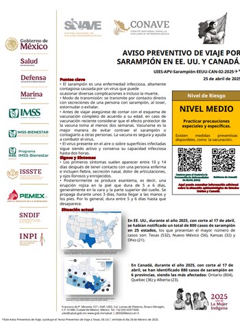 Aviso preventivo de viaje por