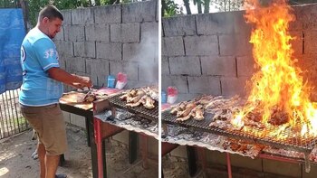 “¡Andá a comprar todo de vuelta!”: se le prendió fuego la carne, se rieron del asador y el video se hizo viral