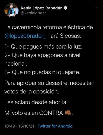 Kenia López Rabadán, predijo que