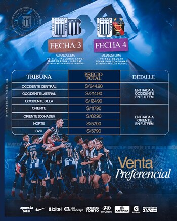 Precios de entradas para Alianza