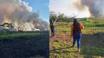 El humo era visible desde
