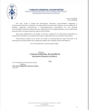 (X/@ArquidiocesisMx)
