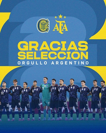 El afiche de Rosario Central en el que agradeció la actuación de la selección argentina tras el Mundial (@RosarioCentral)