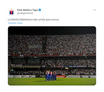 El mensaje de Tigre cuando