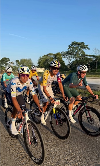 Nairo, Egan y Rigoberto Urán hacen parte de la era gloriosa del ciclismo colombiano -crédito rigobertouran/Instagram