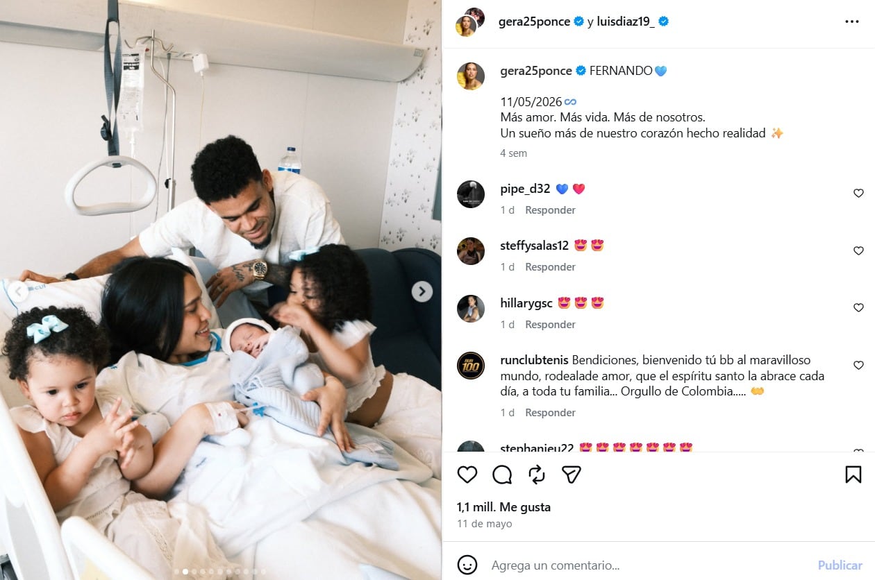 Así ha crecido la familia de Luis Díaz y Geraldine - crédito @gera25ponce/IG