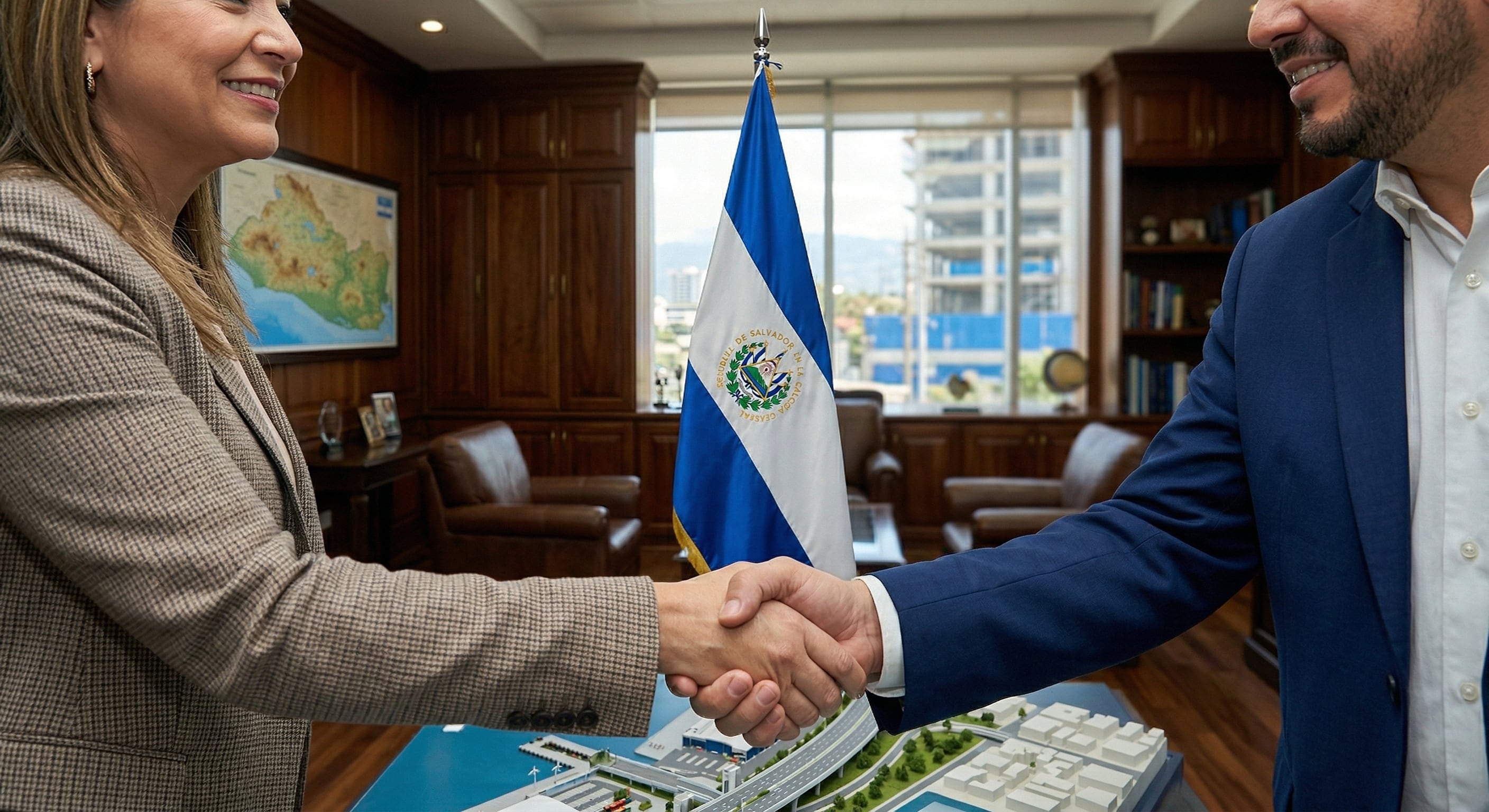 El proyecto de ley que impulsa la creación de la Dirección Nacional de Alianzas Público Privadas (DAPP) contempla declarar de interés público ciertas iniciativas privadas, paso clave para que el Estado avale y priorice proyectos que puedan generar beneficios directos para la sociedad salvadoreña. (Imagen creada con IA)
