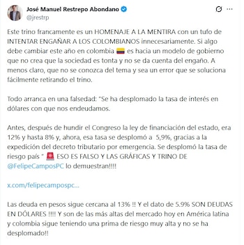 José Manuel Restrepo, exministro de