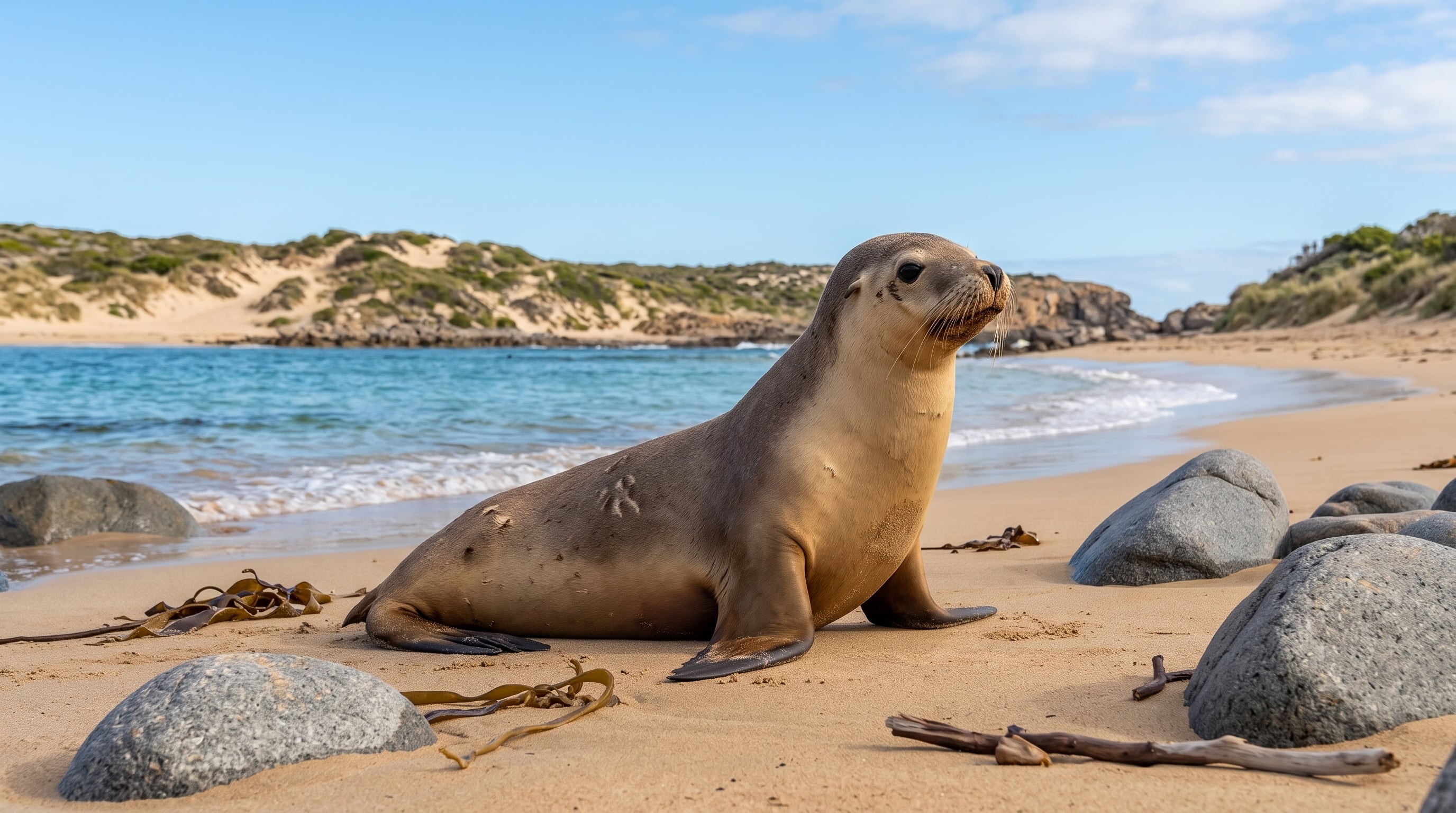El león marino australiano mantiene una población calculada en 12.000 individuos y figura como especie en peligro de extinción (Imagen Ilustrativa Infobae)