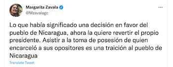 "Traición la pueblo de Nicaragua",