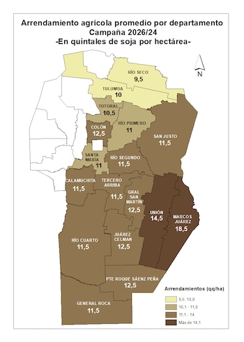 Arrendamiento de campos: costos en Córdoba