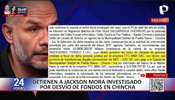 Allanan vivienda de Jackson Mora durante operativo por presunto millonario desvío de fondos municipales. Captura: 24 horas.
