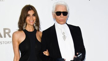 Carine Roitfeld y Karl Lagerfeld