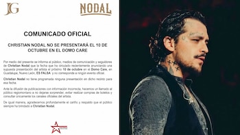 Christian Nodal afirma que su presentación anunciada en el Domo Care de Monterrey es falsa