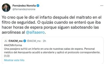 Ese fue el comentario realizado