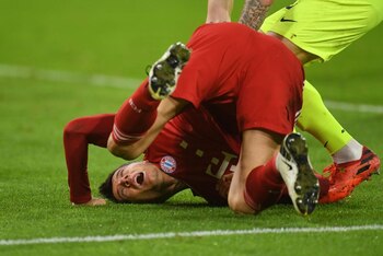 El jugador polaco del Bayern Munich Robert Lewandowski durante el partido con el Atlético de Madrid por el Grupo A de la Liga de Campeones, en el Allianz Arena, Múnich, Alemania - Octubre 21, 2020 REUTERS/Andreas Gebert