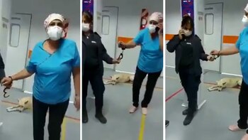 La enfermera estuvo treinta minutos