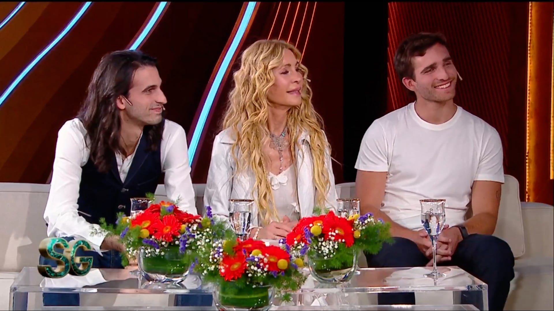 Cris Morena con sus nietos invitados al prgrama de Susana Giménez