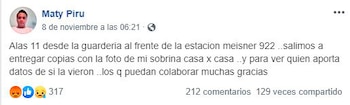 Los posteos del presunto asesino durante la búsqueda de Brisa. El cuerpo de la adolescente fue encontrado en el patio de su casa