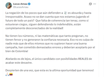 El nuevo mensaje del artista llamó la atención de la comunidad de cara a las elecciones - crédito Lucas Arnau / X