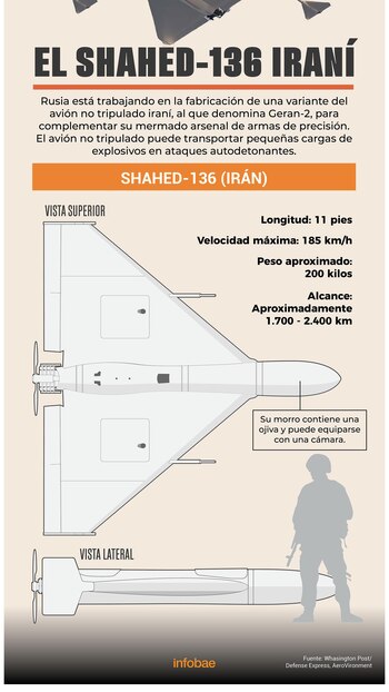 Así son los drones Shahed (Infografía: Marcelo Regalado)