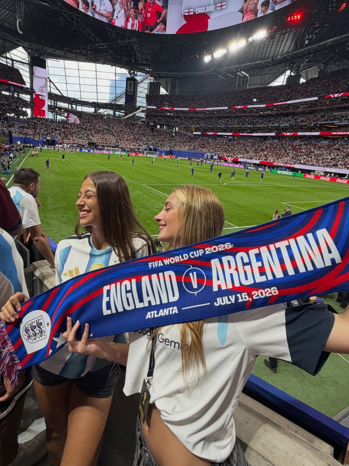 Siguió a la selección argentina en la victoria contra Inglaterra en Atlanta (Instagram: @clari_cremaschi)