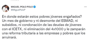 Luego de un mes de gobierno, el congresista aseguró que el presidente no ha cumplido con nada de lo que prometió.