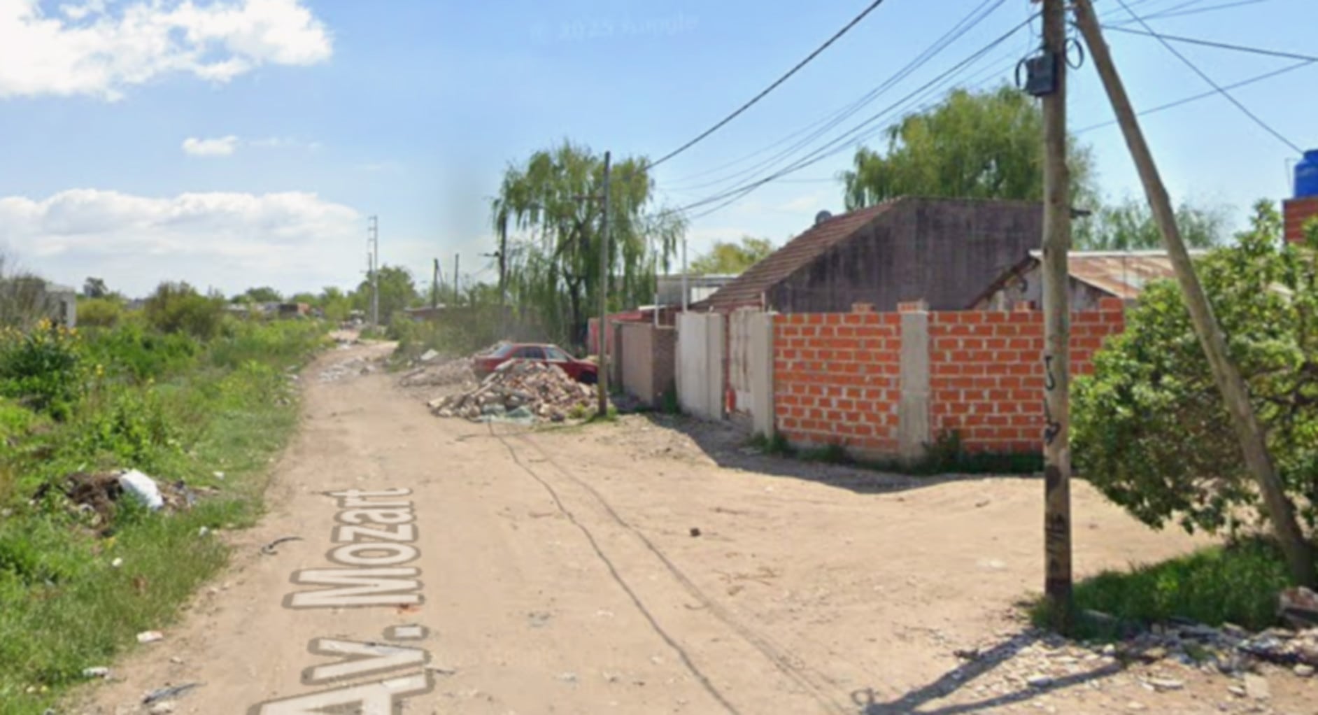 La intersección de las calles Mozart y Güiraldes de Villa Luján en Quilmes donde un hombre mató a su pareja a mazazos (Google Maps)