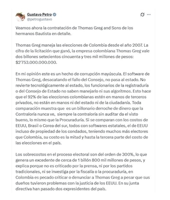 El presidente Gustavo Petro también