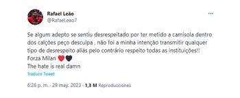 "Si algún aficionado sintió que