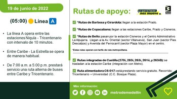 Tomado del Twitter del Metro