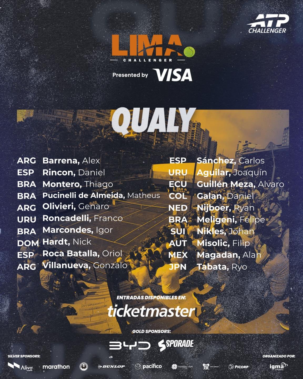 Lista de tenistas que participarán en la